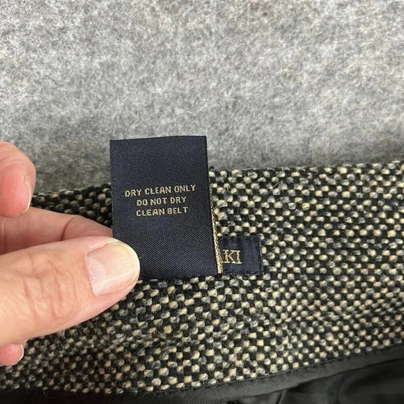 British Khaki Tweed Skirt Womens Size 4 Brown Pockets Classic Academia Career - Picture 8 of 10